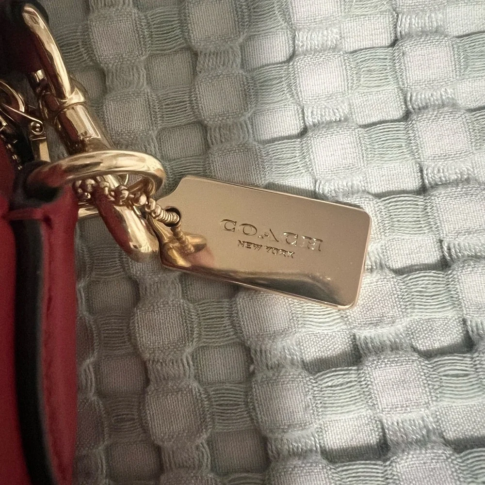 NWOT Coach Jes Red and Brown Signature Crossbody Bag - Picture 8 of 9